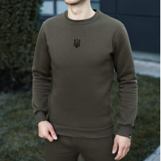 Світшот Pobedov 007 ЗИМА - Герб 4см наклейка чорна Хакі