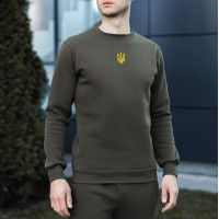 Світшот Pobedov 007 ЗИМА - Герб 4см наклейка жовта Хакі