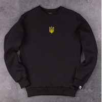 Світшот Pobedov 007 ЗИМА - Герб 4см наклейка жовта Чорний