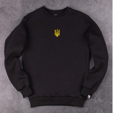 Світшот Pobedov 007 ЗИМА - Герб 4см наклейка жовта Чорний