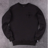 Світшот Pobedov 007 ЗИМА - наклейка чорна Герб ЗСУ Чорний