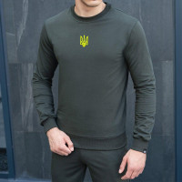 Світшот Pobedov 001 - Герб 4 см наклейка жовта Темно зелений