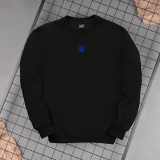 Світшот Pobedov 001 - Герб синя вишивка Чорний