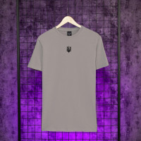 Футболка Pobedov Peremoga - Герб чорна вишивка Сталевий