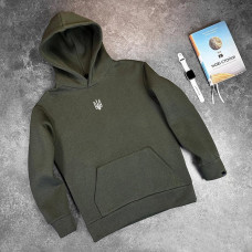 Худі Pobedov 008 ЗИМА - Герб біла вишивка Хакі