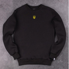 Світшот Pobedov 007 ЗИМА - Герб жовта вишивка Чорний