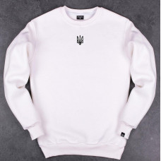 Світшот Pobedov 007 ЗИМА - Герб чорна вишивка Молочний