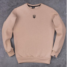 Світшот Pobedov 007 ЗИМА - Герб чорна вишивка Пісочний