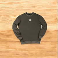 Світшот Pobedov 001 - Герб 4 см наклейка біла Світлий хакі