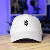 Кепка Pobedov Trucker Cotton - Герб чорна вишивка Білий