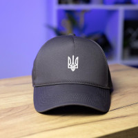 Кепка Pobedov Trucker Cotton - Герб біла вишивка Антрацит