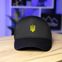 Кепка Pobedov Trucker Cotton - Герб жовта вишивка Чорний