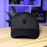 Кепка Pobedov Trucker Cotton - Герб чорна вишивка Чорний
