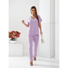 Брючний костюм з намистом, арт. 432, бузок