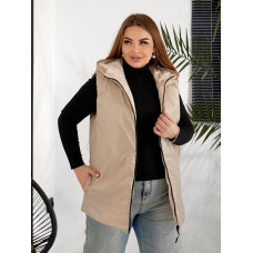 Жилет двосторонній, арт.369, (мілка стяжка), молоко беж