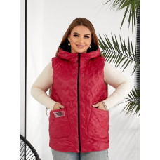 Жилет двосторонній, арт.369, (мілка стяжка), червоний чорний