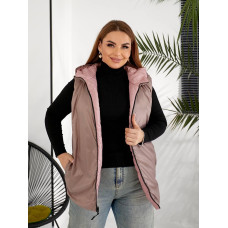 Жилет двосторонній, арт.369/1, (крупна стяжка) мокко пудра
