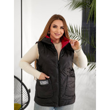 Жилет двосторонній, арт.369/1, (крупна стяжка), чорний червоний