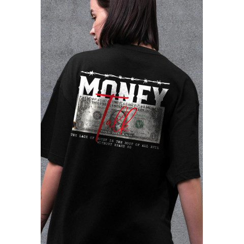 Жіноча Оверсайз Футболка З Принтом Without Talk Black