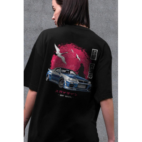 Жіноча Оверсайз Футболка З Принтом Without Skyline Black