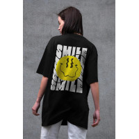 Жіноча Оверсайз Футболка З Принтом Without Smile Black