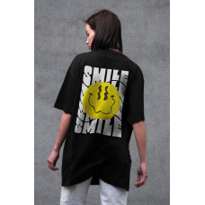 Жіноча Оверсайз Футболка З Принтом Without Smile Black