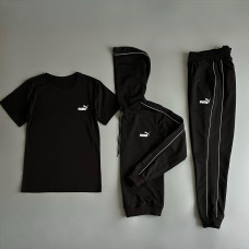 Спортивний костюм + Футболка PUMA Чорний колір