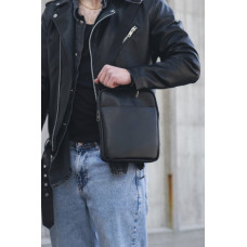 Чоловіча Шкіряна Сумка Месенджер Without Metal Black