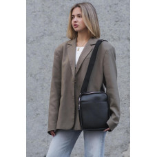 Жіноча Шкіряна Сумка Месенджер Without Metal Сrocodile Black