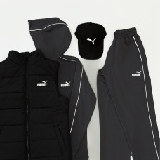 Спортивний костюм + кепка + жилетка PUMA сірий