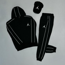 Спортивний костюм + кепка Air Jordan чорий
