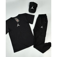 Футболка(чорна)+штани+кепка Air Jordan