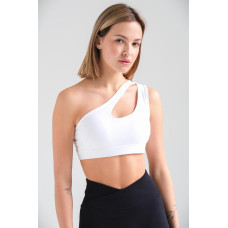Жіночий Спортивний Топ З Ефектом Push Up На Одне Плече Without Yoga White