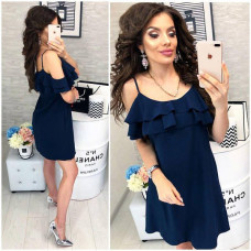 Сукня з відкритими плечами, арт. 102, темно синій