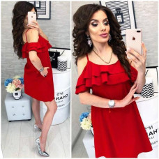 Сукня з відкритими плечами, арт. 102, червоний