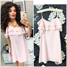 Сукня з відкритими плечами, арт. 102, рожева полоска