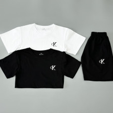 Футболка біла + футболка чорна + шорти Calvin Klein