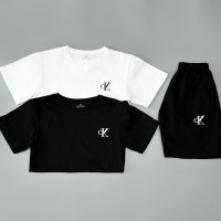 Футболка біла + футболка чорна + шорти Calvin Klein