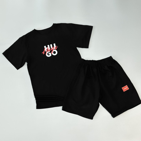Футболка чорна + шорти HUGO