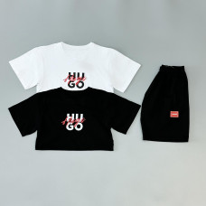 Футболка чорна + футболка біла + шорти HUGO