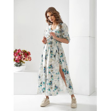 Сукня арт.483 ізумрудна квітка на білому