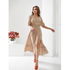 Сукня арт.483 беж в мілку квітку