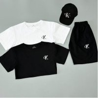 Футболка біла + футболка чорна + шорти + кепка Calvin Klein