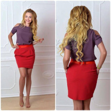 Спідниця - тюльпан, арт.707, червоний