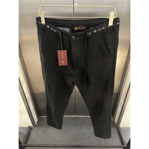 Штани льон LORO PIANA чорний PntLP001