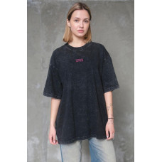 Жіноча Виварена Оверсайз Футболка Without Washed З Принтом Pink 1702 Black
