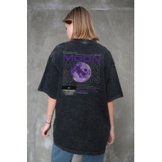 Жіноча Виварена Оверсайз Футболка Without Washed З Принтом Moon Black