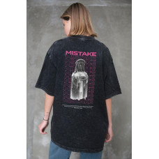 Жіноча Виварена Оверсайз Футболка Without Washed З Принтом Mistake Black