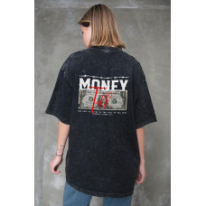 Жіноча Виварена Оверсайз Футболка Without Washed З Принтом Talk Black