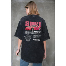 Жіноча Виварена Оверсайз Футболка Without Washed З Принтом Suki Black